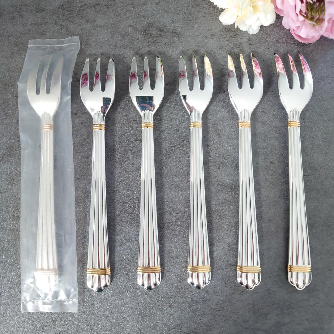 美品 クリストフル アリアゴールドリング ケーキフォーク 未開封含む 6点