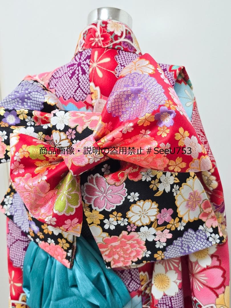 七五三　7歳　ブランド　花うさぎ　着物　セット　女の子 *c32