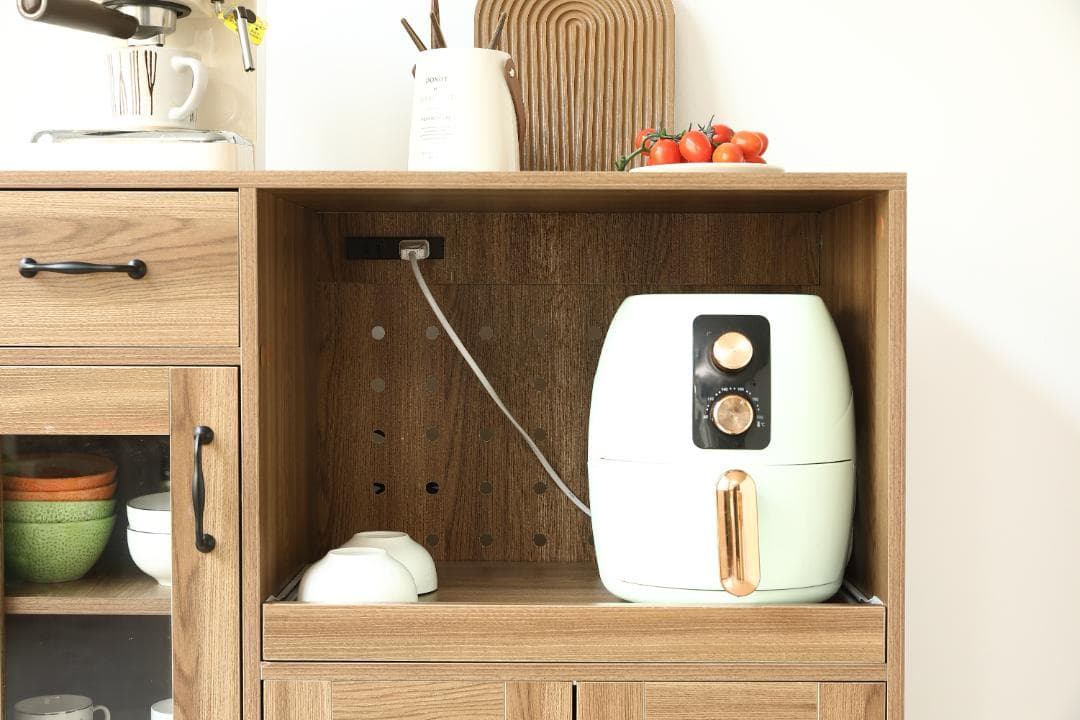 キッチンカウンター 食器棚 キッチンキャビネット レンジ台 　BROWN