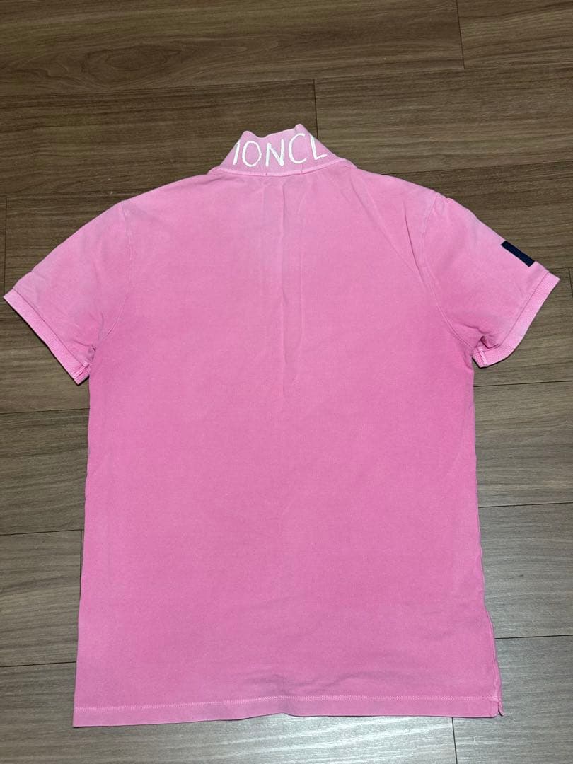 MONCLER ピンク ポロシャツ　ペイント