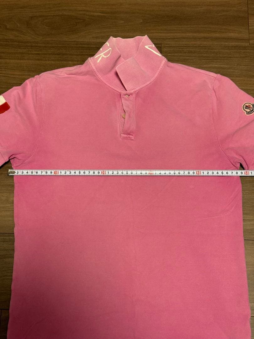 MONCLER ピンク ポロシャツ　ペイント
