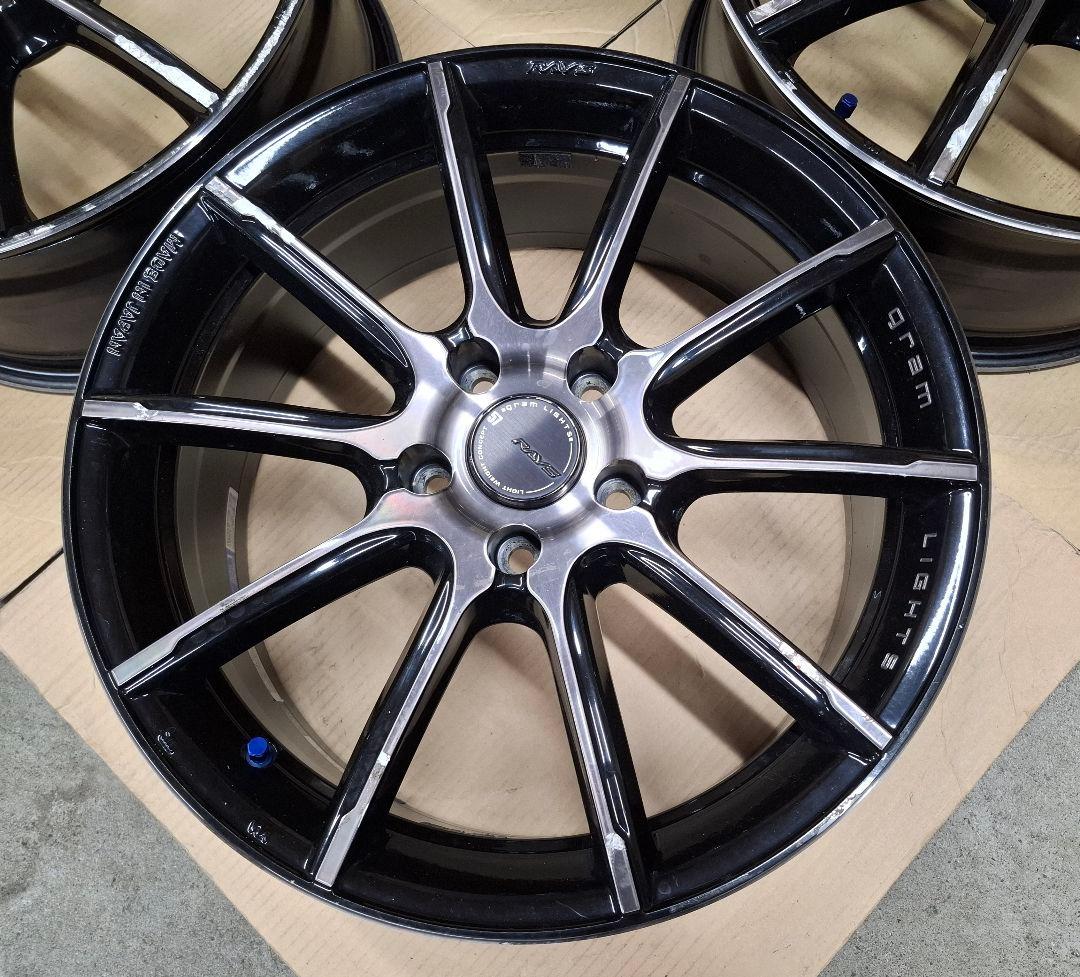 レイズ グラムライツ ホイール 4本 7.5J 18インチ 114.3　送料込み