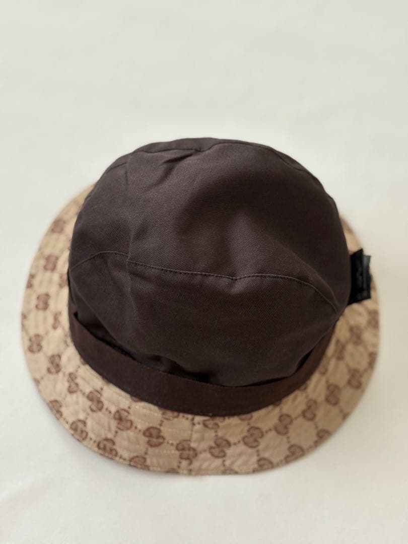 【美品】GUCCI GGキャンパス シェリーライン バケットハット