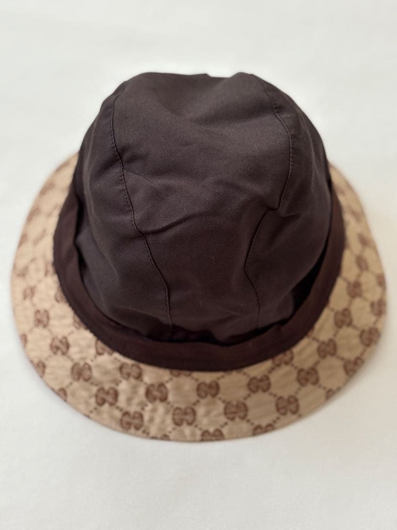 【美品】GUCCI GGキャンパス シェリーライン バケットハット