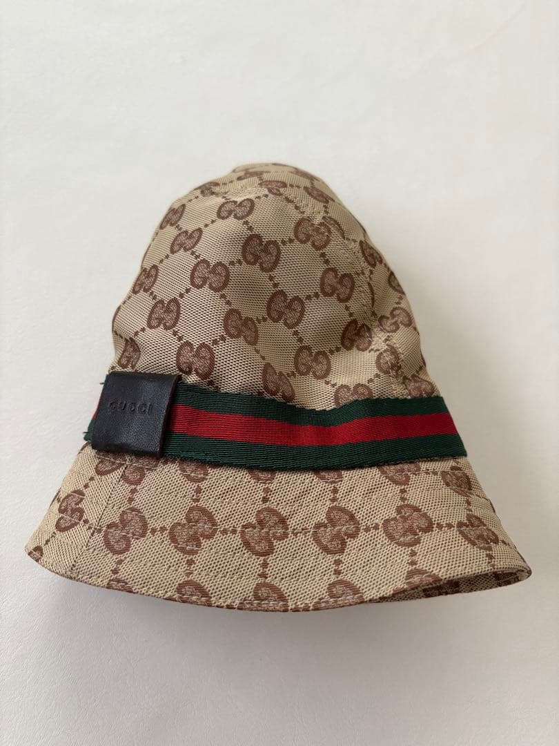 【美品】GUCCI GGキャンパス シェリーライン バケットハット