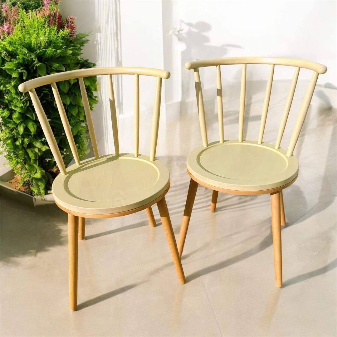 コイズミ 小泉産業 ウィンザーチェア ダイニングチェア アンティーク 2脚セット