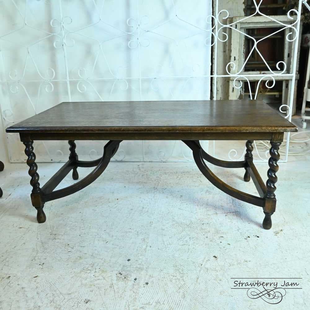 L3705-258 英国アンティーク オーク ローテーブル センターテーブル