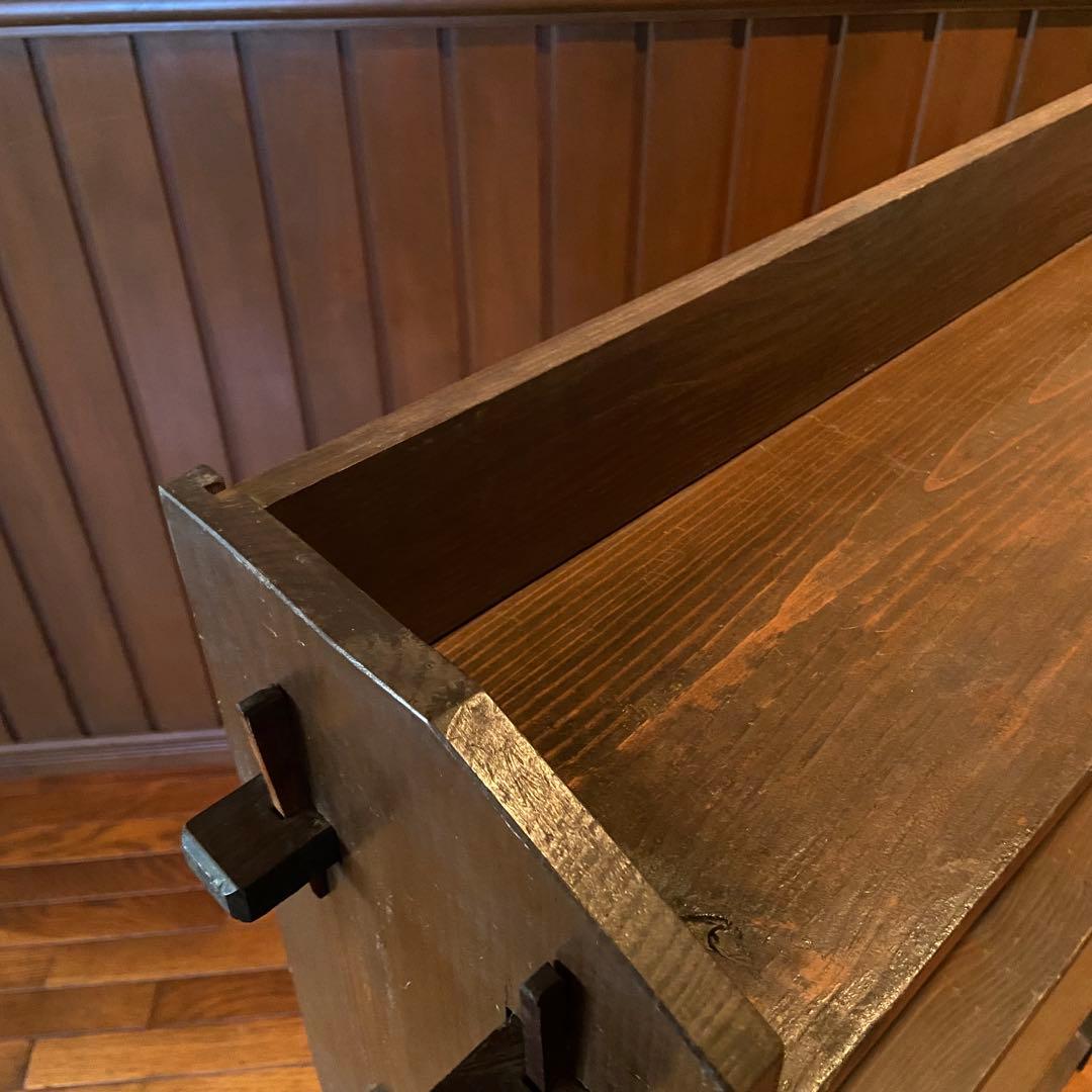 アンティーク　古い本棚　レトロ　楔棚　オープンラック　くさび棚