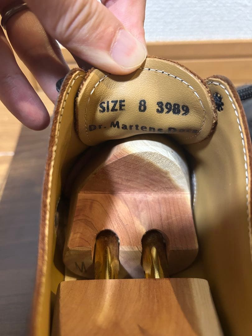 ドクターマーチン　茶芯レザー　フルブローグ厚底ウィングチップレザーシューズ　最終