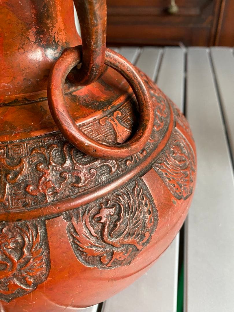 銅器　花瓶　伝統工芸　赤銅