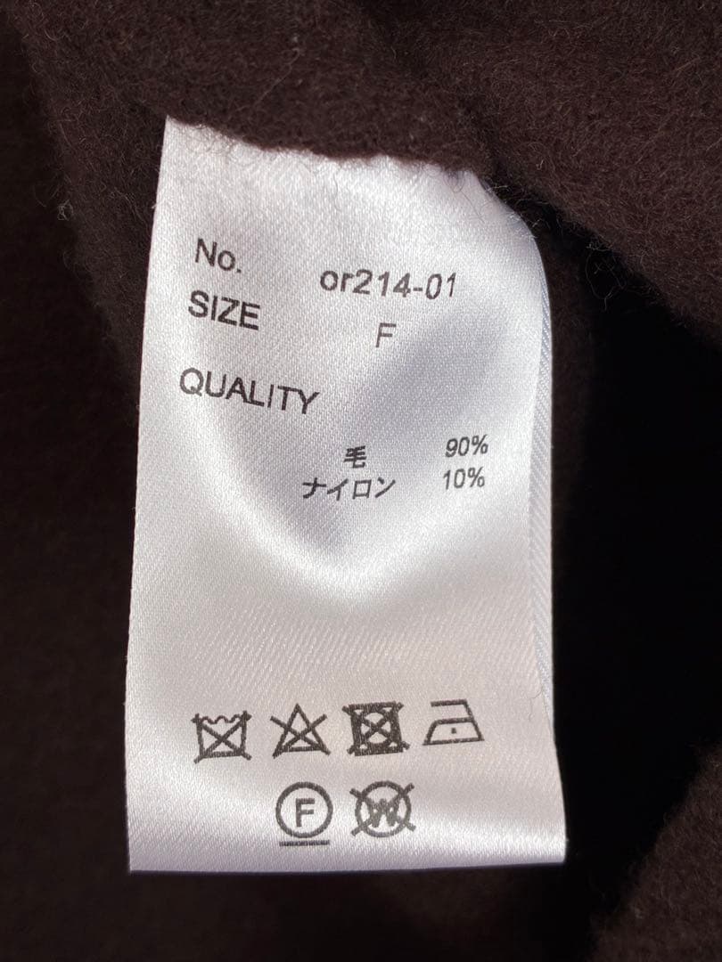 L'Or レギュラーヘム　ケープコート　ダークブラウン　かじまり　ウールコート