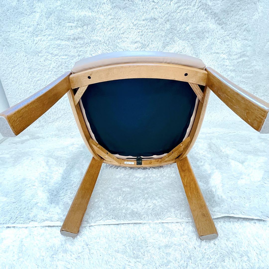 ✨美品✨ 浜本工芸 ダイニングチェア 2800 ダークブラウン レザー②