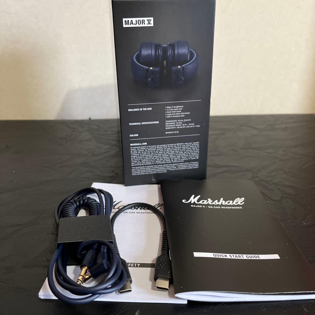 Marshall MajorⅤ ヘッドホン　ネイビー　メジャー5 ほぼ新品　完品