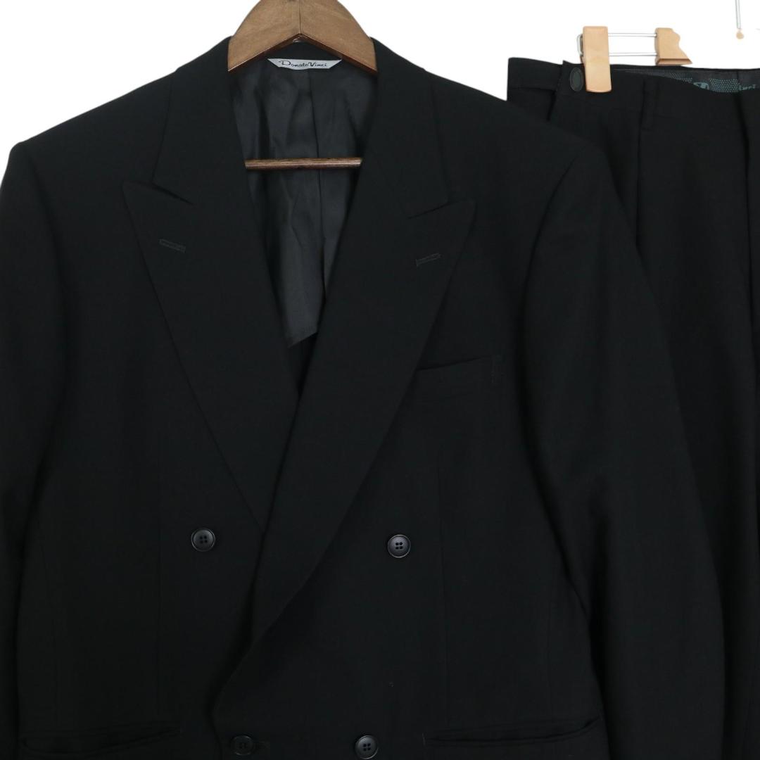 Vintage セットアップ　ダブル　スーツ　ブラック　成人式