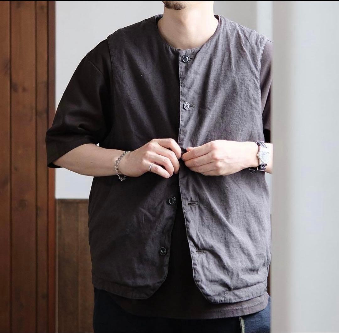 CONFECT UpcycleLino ポプリン クルーネックベスト