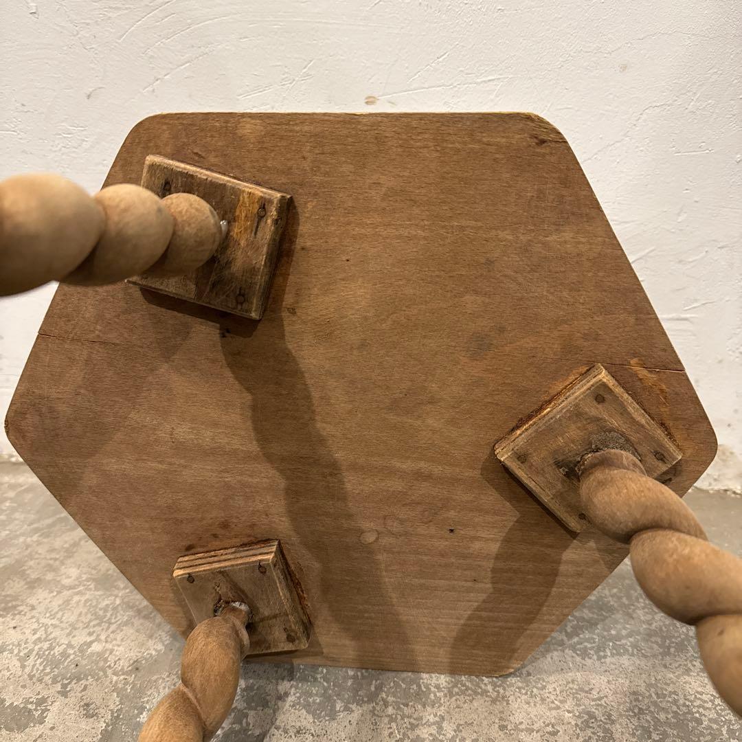 chiezouヴィンテージ　木製サイドテーブル　剥離