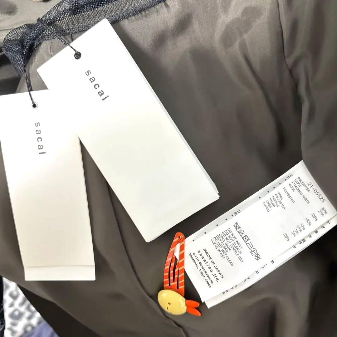 新品 sacai サカイ オリーブグリーン スーチングレイヤードジャケット