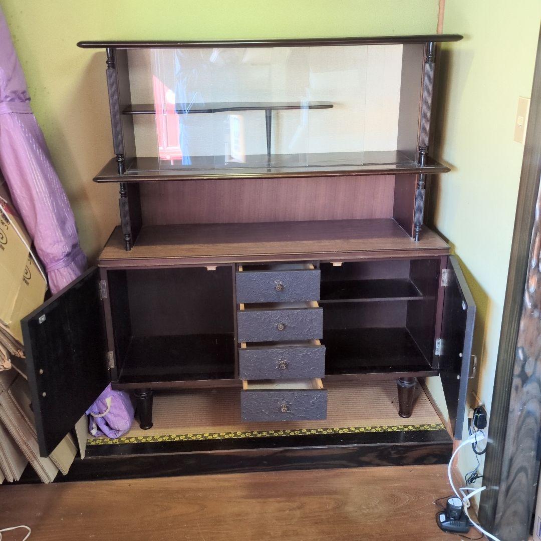 ★アンティーク茶箪笥★鎌倉彫り 違い棚 飾り棚