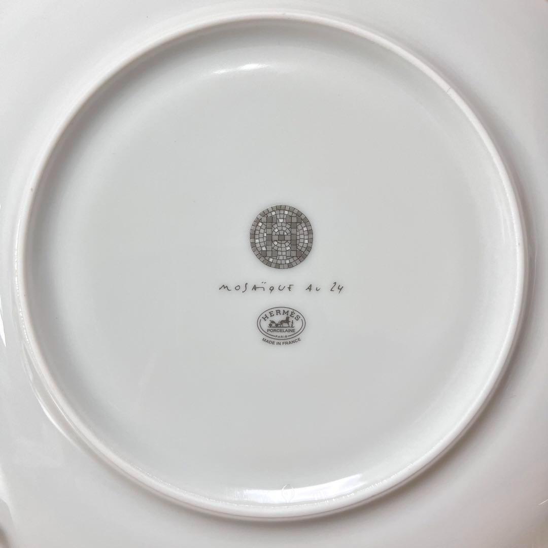 【新品　2枚】エルメス　モザイク 〈ゴールド・プラチナ〉 デザートプレート