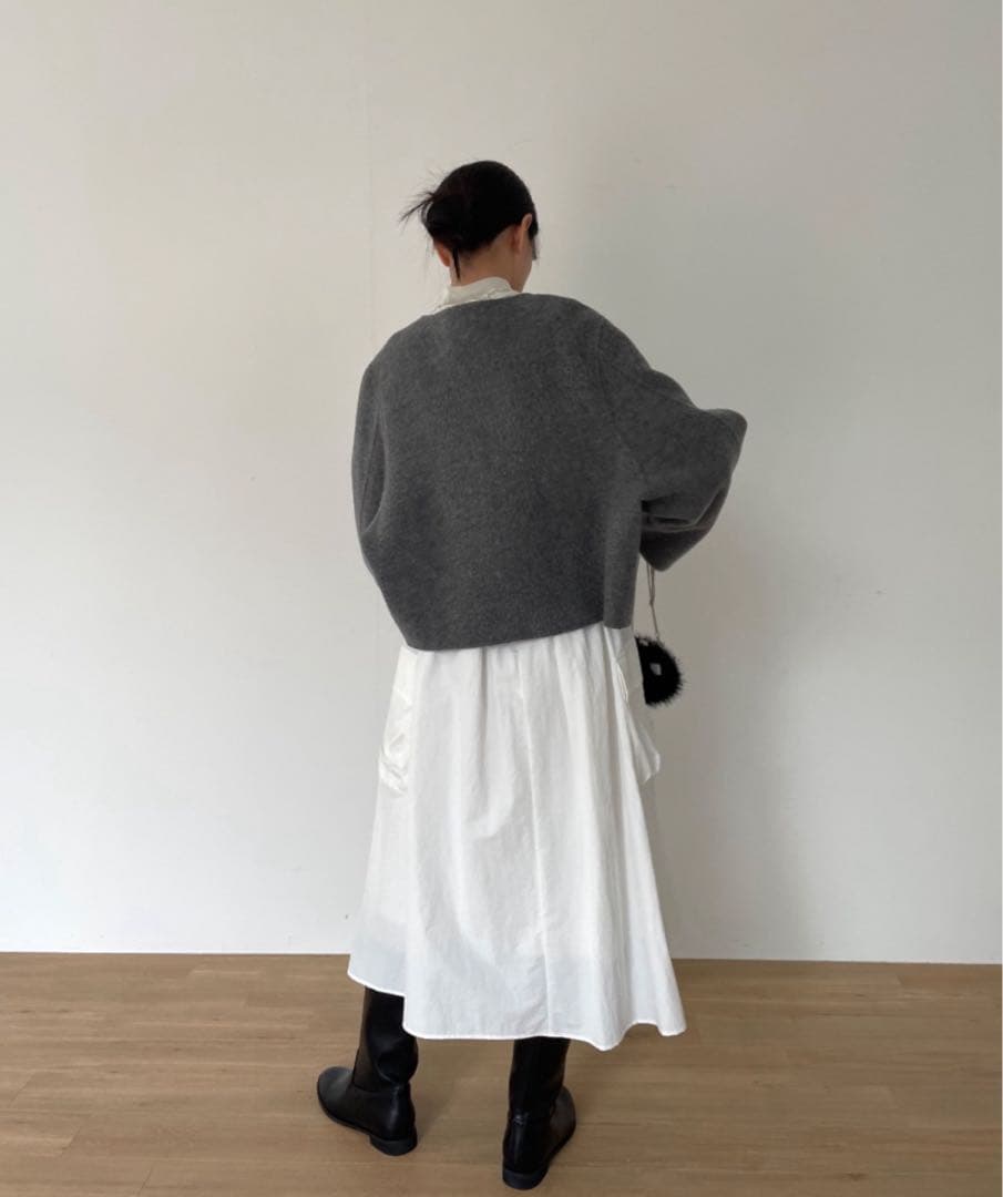 即購入◎ Didot.showroom ノーカラーウールジャケット コート