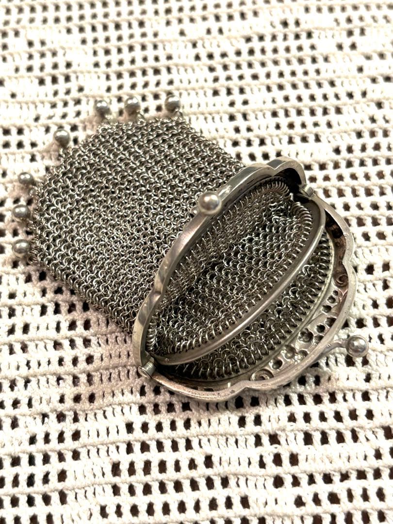 希少極美品　フランスアンティーク　鈴蘭　ミュゲ　パース　純銀　シャトレーン