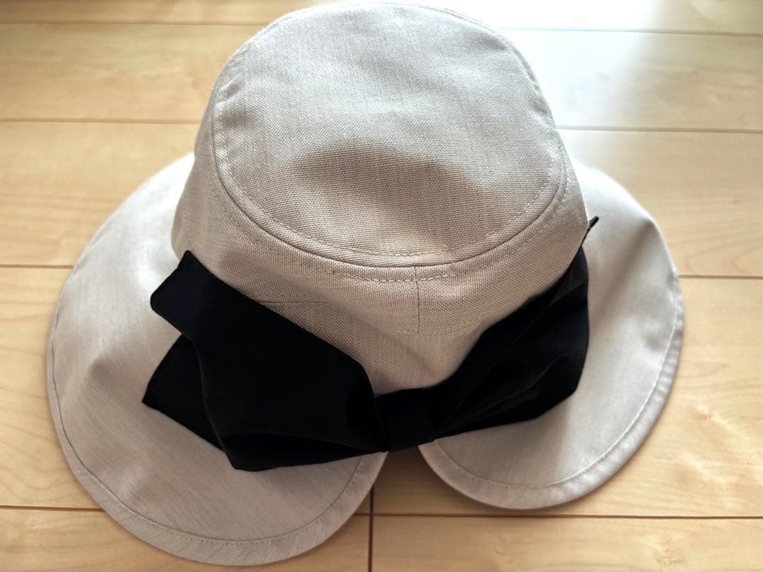 サンバリア　ナチュラル　リボン　ハット　アイボリー