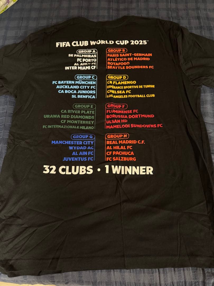 FIFAクラブワールドカップ2025公式Tシャツ チーム名