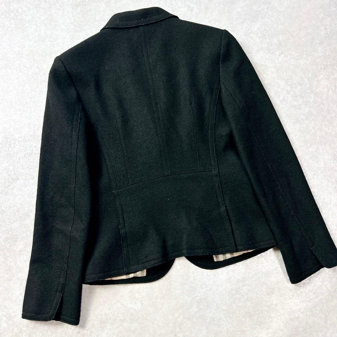 バーバリーロンドン　アンゴラ混　ノバチェックウールジャケット　2つ釦　40 L