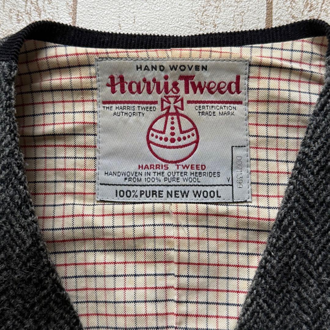 【ビームスプラス】ハリスツイード使用　ベスト　ヘリンボーンツイード