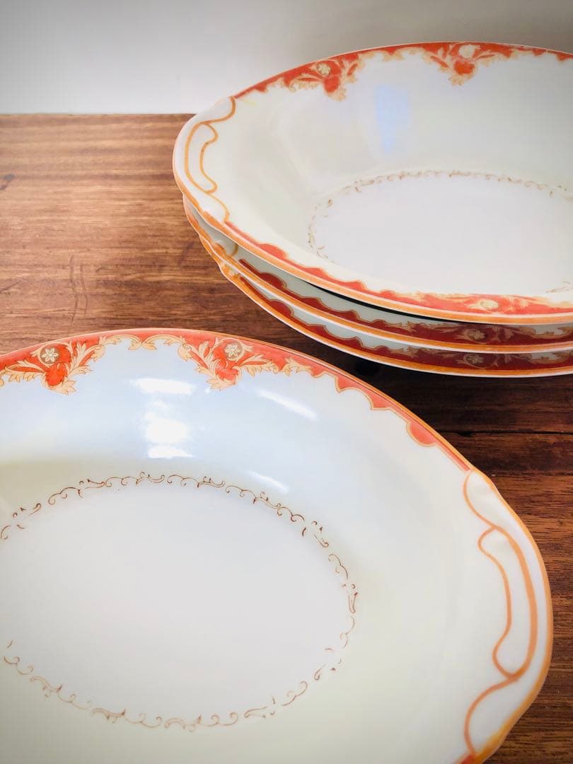 オールドノリタケ　カレー皿　深皿　洋風皿　花柄