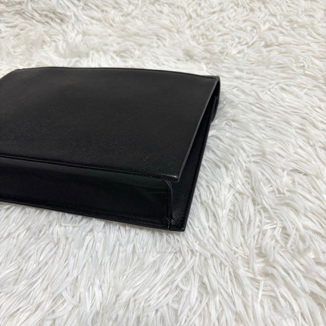 美品★イヴサンローラン クラッチバッグ カサンドラ レザー ブラック YSL