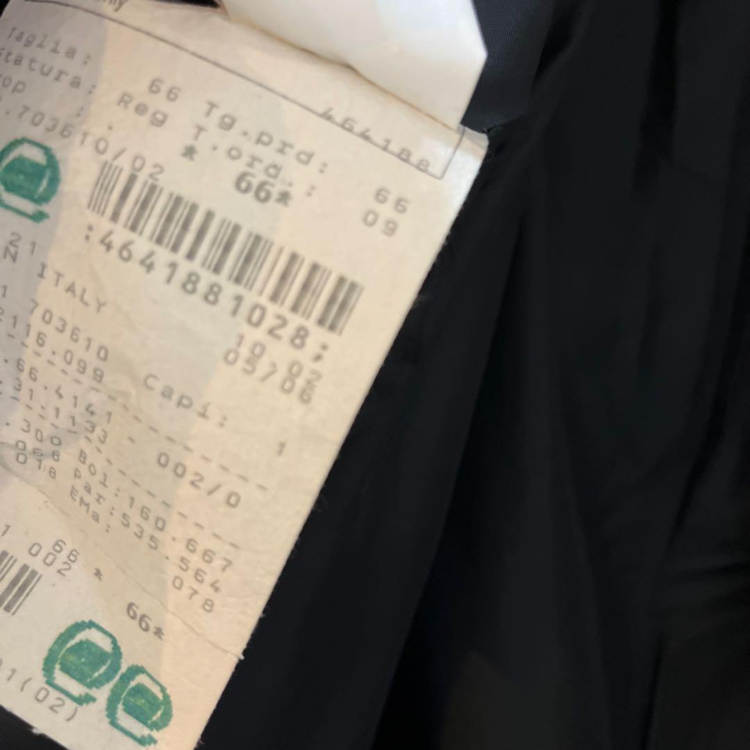 大きいサイズ ジョルジオアルマーニ ダブルスーツ サイズ66 ブラック メンズ