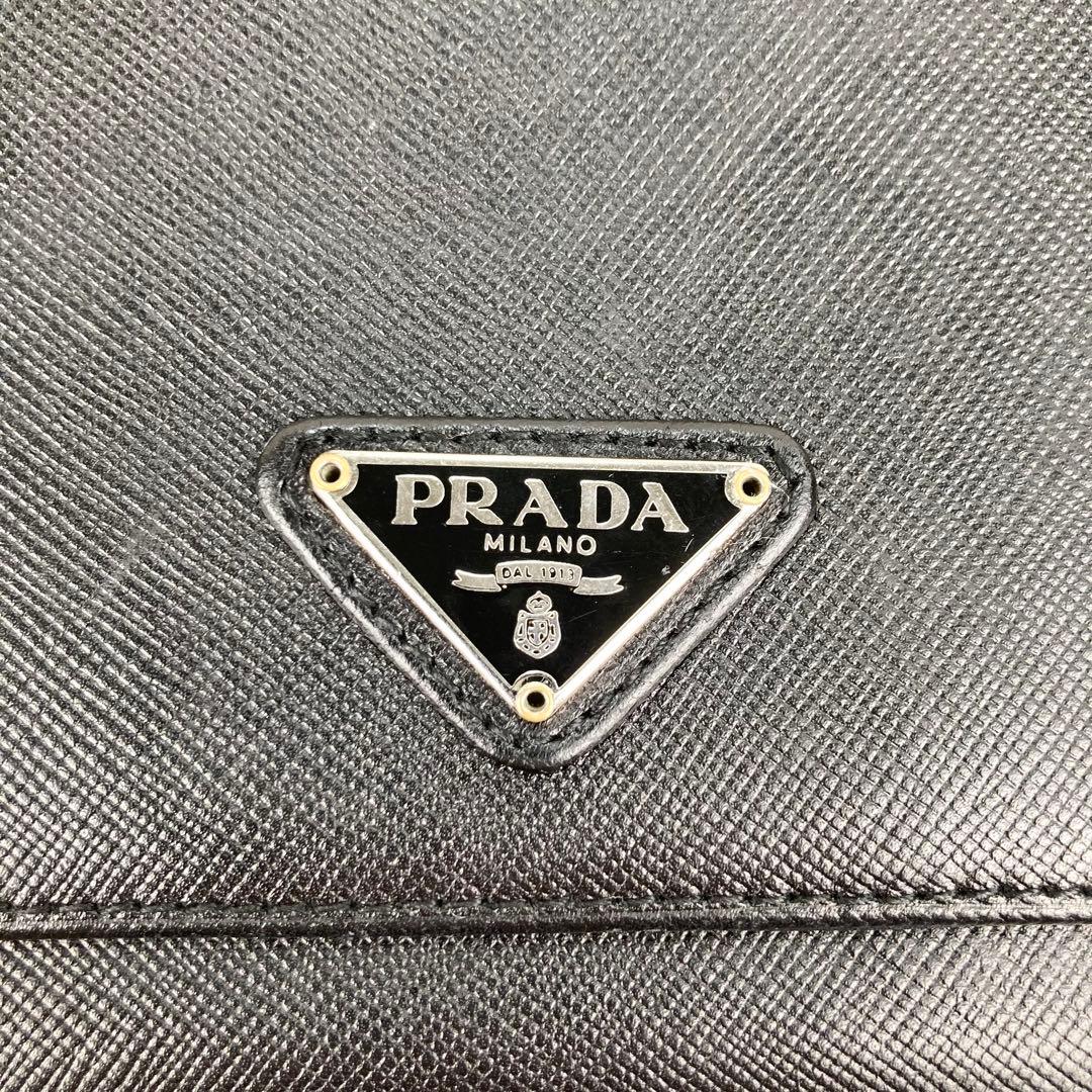極美品✨プラダ 長財布 サフィアーノ 三角ロゴ プレート フラップ ブラック 黒