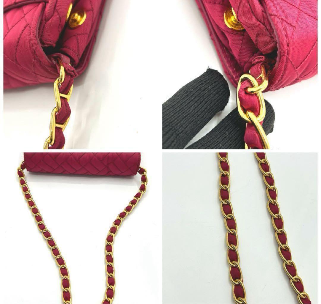 【極美品】 PRADA チェーンショルダーバッグ キルティングピンク