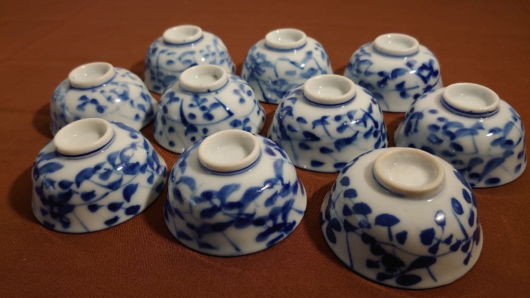 古伊万里　伊万里　染付　なずな　なずな文　煎茶碗　蔵出し　10客