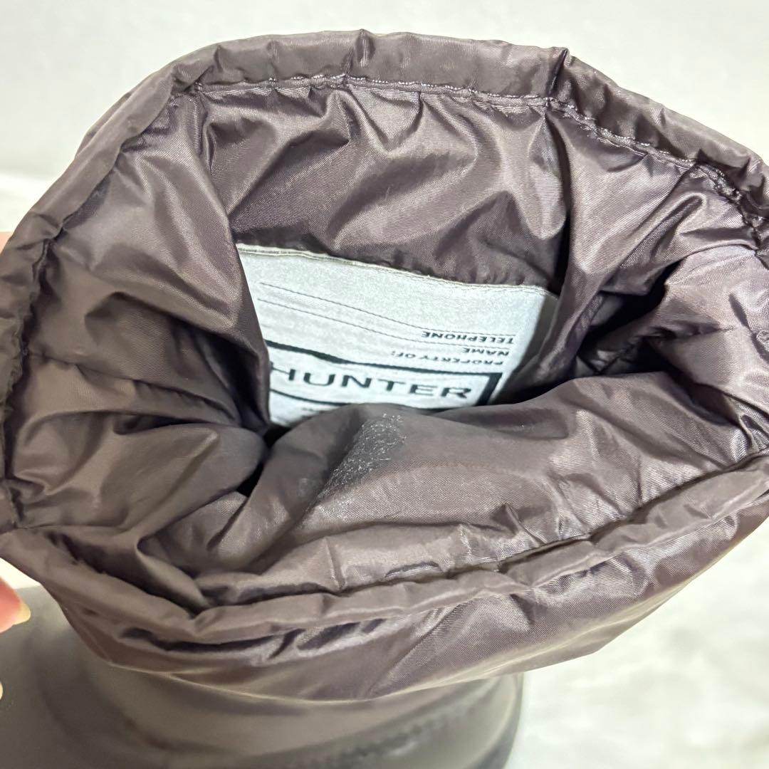 ほぼ新品 ☆ HUNTER スノー キルトブーツ UK4 ブラウン 上質 防水