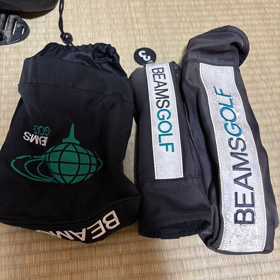 BEAMSGOLF ブラック ゴルフバッグヘッドカバー3点おまけ
