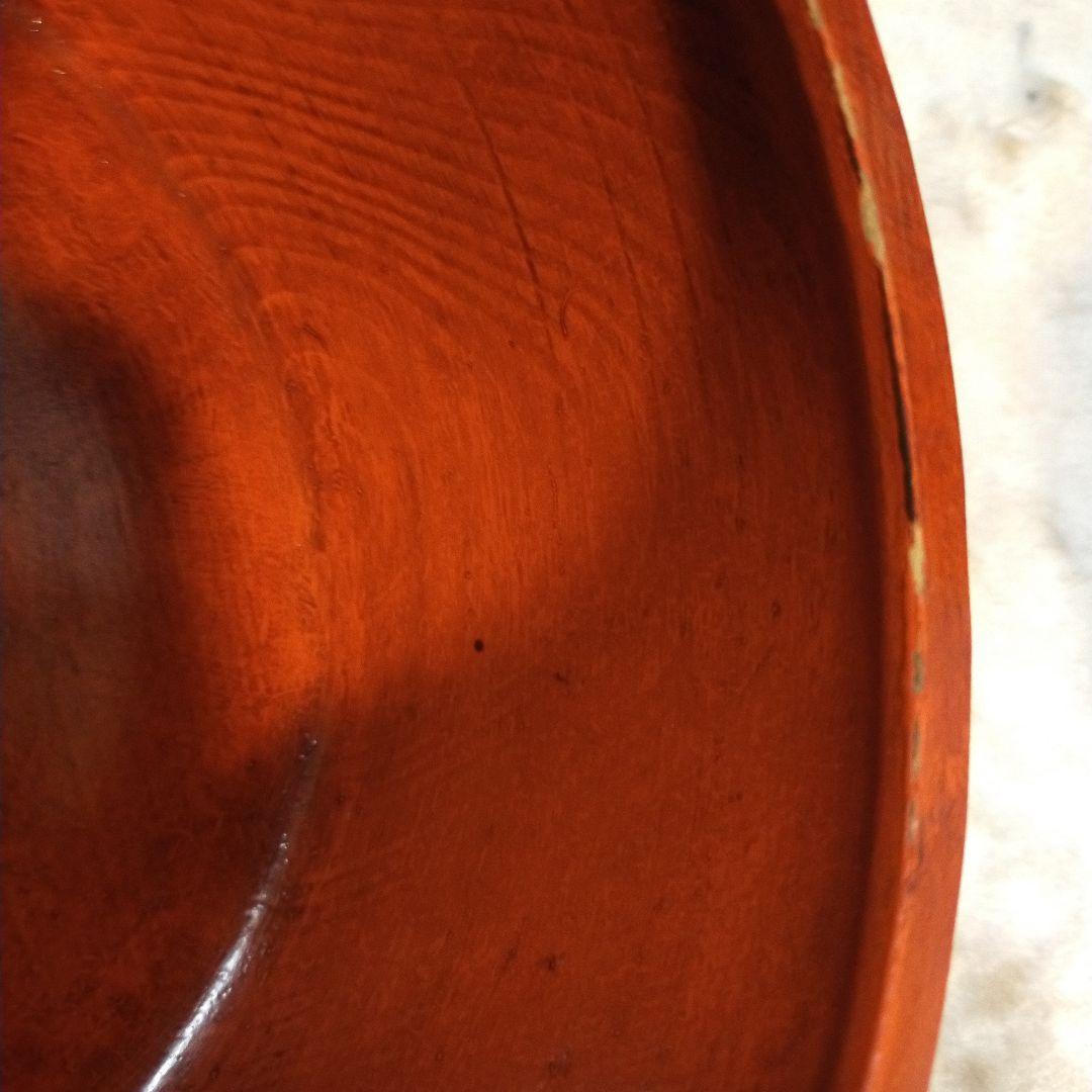 昭和レトロ　ヴィンテージ　木製　鎌倉彫　無垢材　お盆付きおひつ