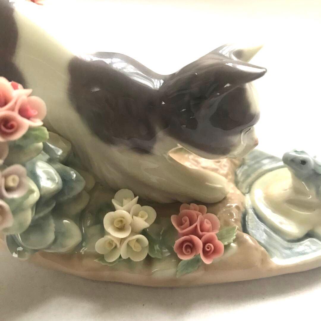 廃番希少 lladroリヤドロ キャットアンドフロッグ1442