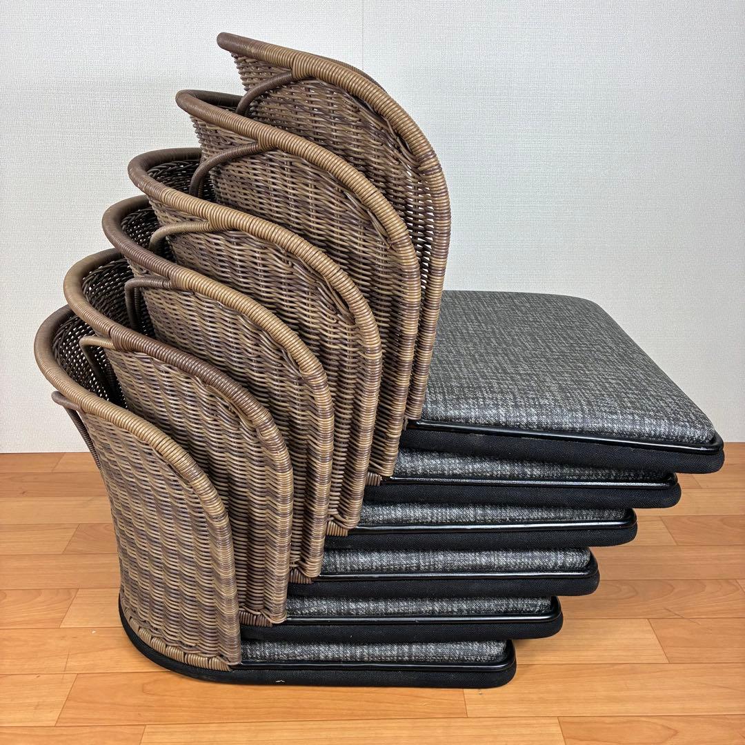 【美品】桜屋工業 舞2型 『CHERRY』 座椅子 ラタンチェア 2脚セット