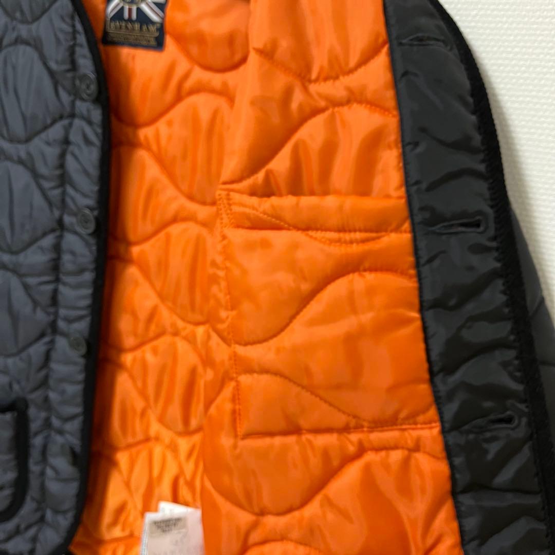 美品 LAVENHAM ラベンハム ノーカラー　キルティングジャケット 黒 36