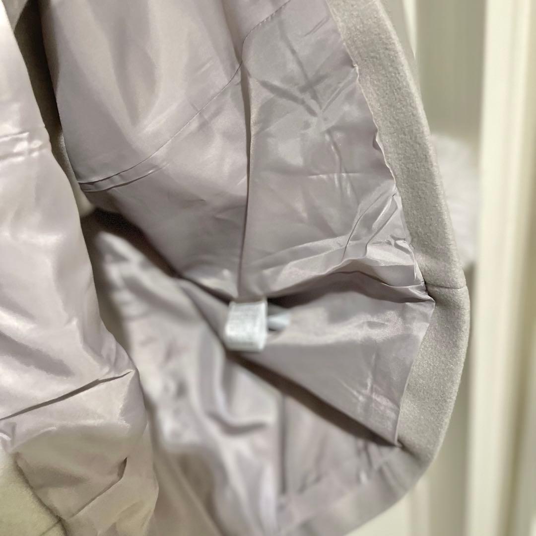 【新品未使用】アンミール　ノーカラー　ビジュー コート　グレー