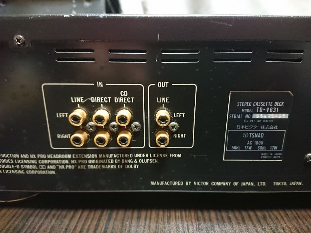 美品メンテナンス整備済みVICTOR製3ヘッドカセットデッキTD-V631