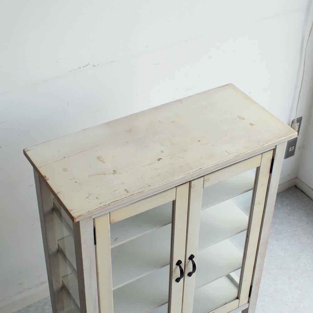 シャビーシック ガラスキャビネット 80cm ZR23327