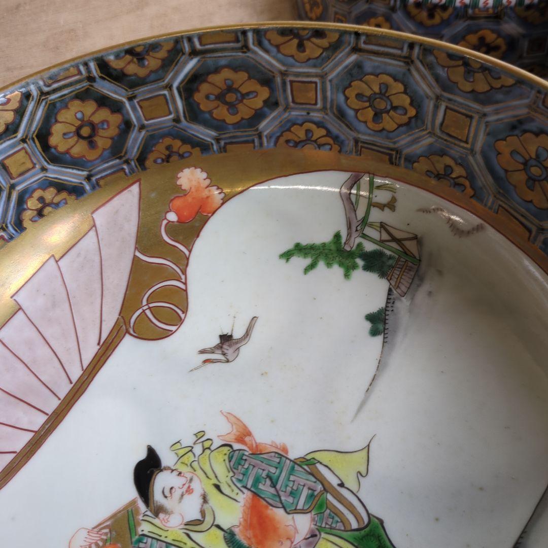 骨董 古伊万里 鉢 大中小 恵比寿 美品 盛り鉢 器 染錦 ３つ 飾り鉢