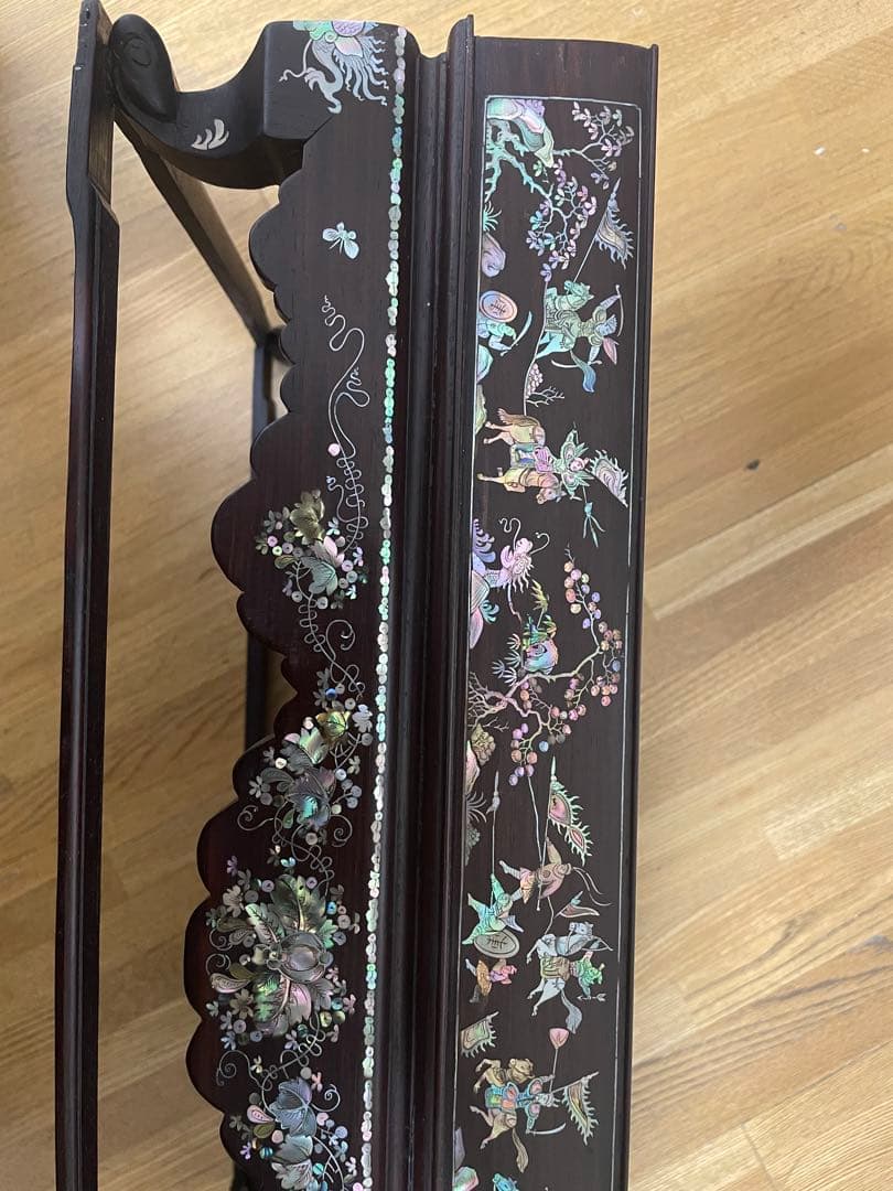 唐物　中国美術　時代　螺鈿象嵌　細工象嵌　螺鈿テーブル　華道具　香道具　古美術