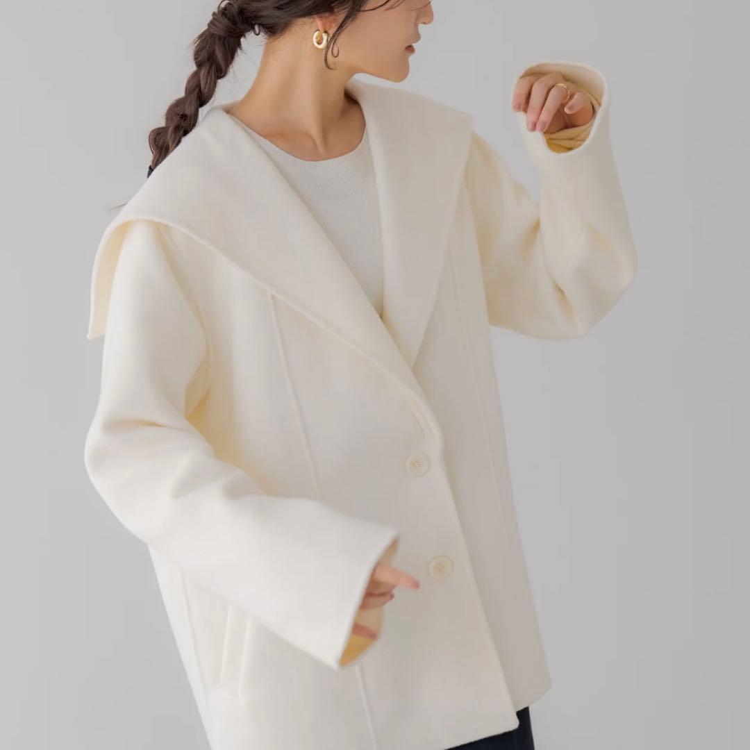 現行品✨regleam レグリーム セーラーショートコート オフホワイト 美品