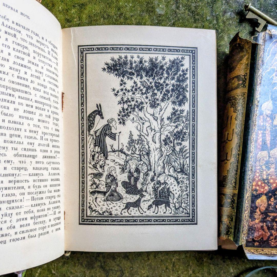 まるで東方の宮廷図書室へ♪色彩がなお息づく、幻のアンティーク本　古書洋書