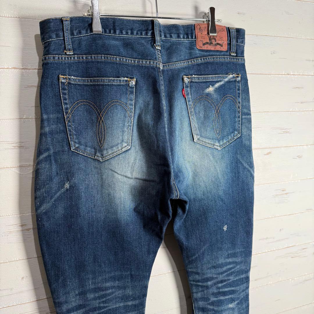 glamb グラム サルエルパンツ ダメージ加工 インディゴ L.