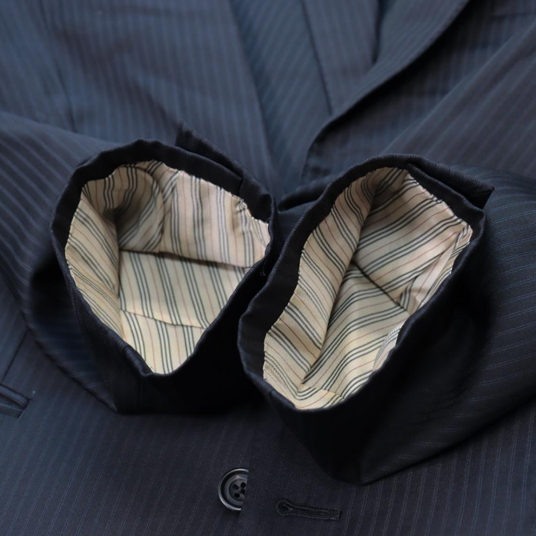 バーバリーロンドン✨セットアップスーツ　ＡＢ６　黒　ストライプ　Burberry